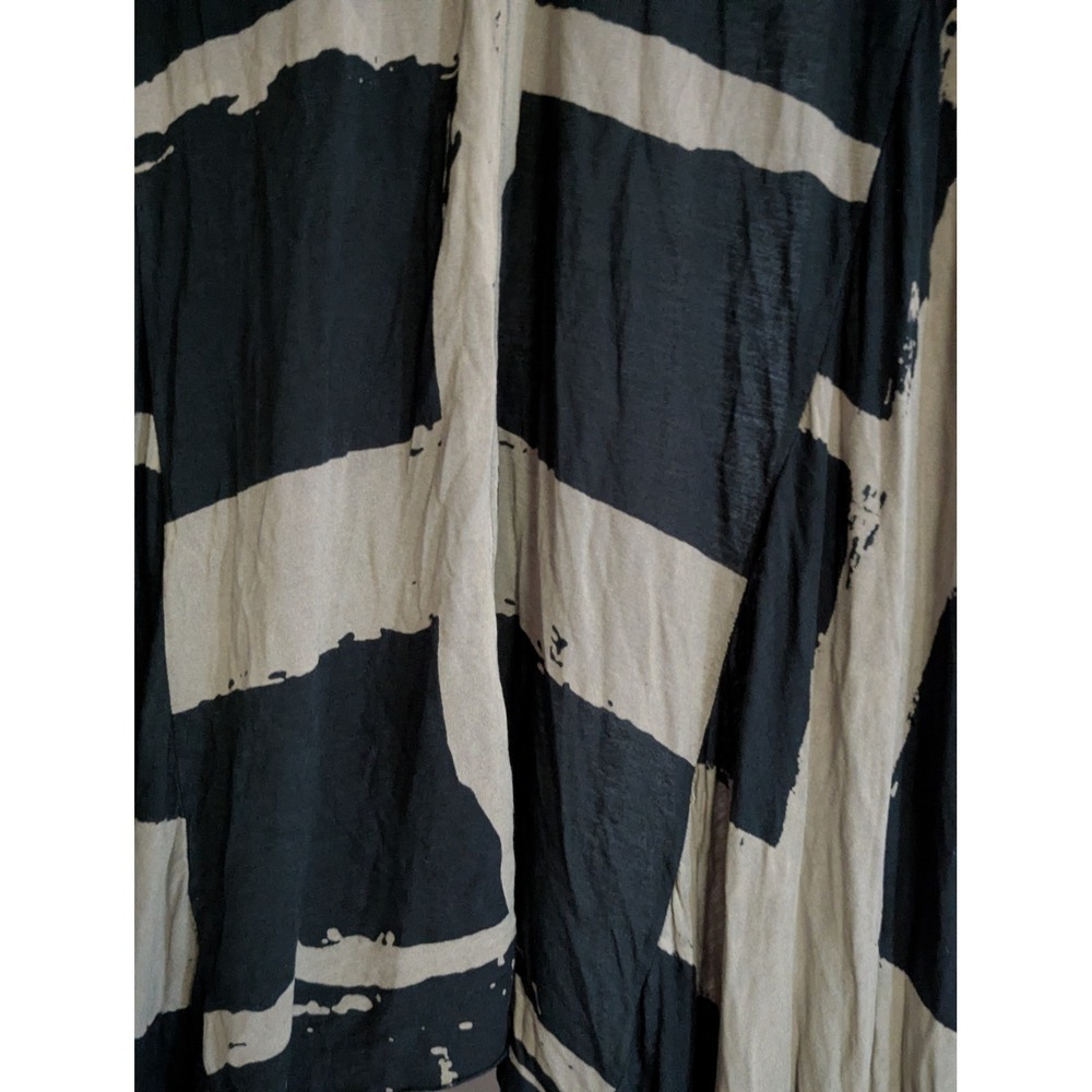 Religion Striped Longline Cardigan Open Front Duster Rayon Knit Gray Black S - Picture 9 of 11